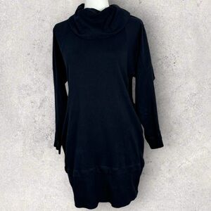 Marithe Francois Girbaud Black Turtleneck Sweatshirt‎ Dress Size 10 Minimalist